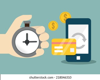 Vector flat concept of mobile banking and online payment - vector illustration