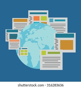 Vector flat concept of regularly distributed news publication via e-mail. Subscriptions as business model - vector illustration