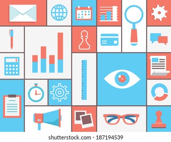 Vector flat concept of web analytics - vector illustration