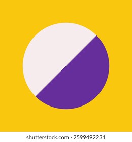 Vector flat concept with white soccer ball icon on yellow background. Minimalistic design for brochure or ad on world football championship. Clipart sport collection