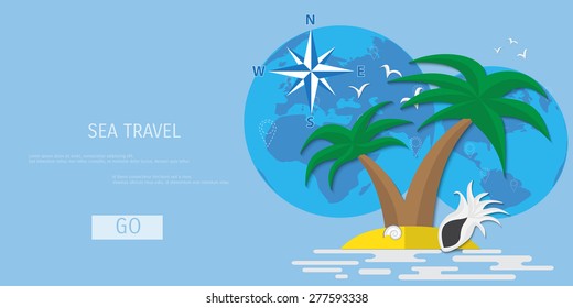 Vector flat concept of World travel and tourism. Holidays and vacation. Concepts for web banners and promotional materials.