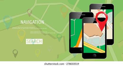 Vector flat concept of World travel and tourism. Navigation. Location search. Concepts for web banners and promotional materials.