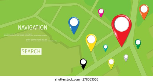 Vector flat concept of World travel and tourism. Navigation. Location search. Concepts for web banners and promotional materials.