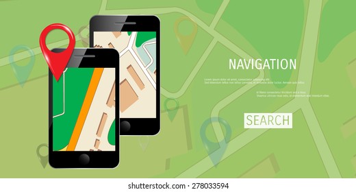 Vector flat concept of World travel and tourism. Navigation. Location search. Concepts for web banners and promotional materials.