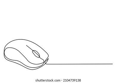 vector flat continuous line computer mouse logo design