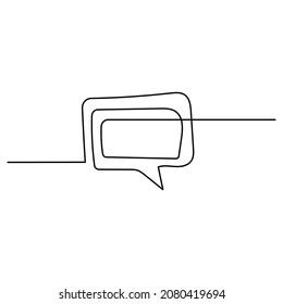 vector flat continuous line speech bubble