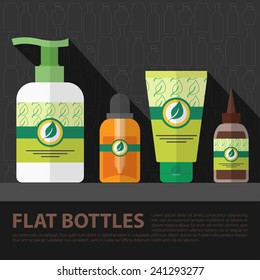 Vector flat cosmetic bottles set. Eps10