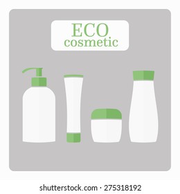 Vector flat cosmetic  bottles set.