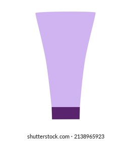 Vector flat cosmetic tube for cream isolated illustration. Purple flat decorative element for hand made cosmetic.
