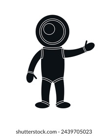 Vector flat cosmonaut isolated on white background