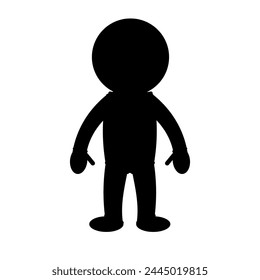 Vector flat cosmonaut silhouette isolated on white background