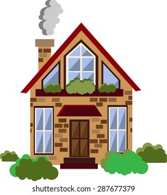Vector flat country house illustration