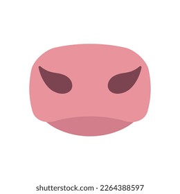 Vector flat cow nose mouth isolated on white background