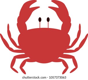 Vector flat crab isolated