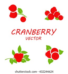 Iconos de arándanos planos vectoriales colocados en fondo blanco