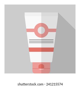 Vector flat cream bottle. Flat cosmetic. Eps10