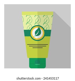 Vector flat cream bottle. Flat cosmetic. Eps10