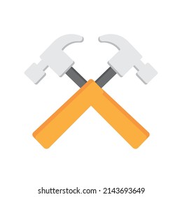vector flat cross hammer concept