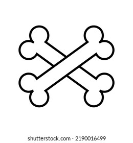 Vector flat crossed bones isolated on white background