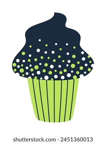 Vector flat cupcake isolated on white background