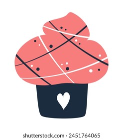 Vector flat cupcake isolated on white background