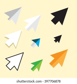 Vector Flat Cursor Set