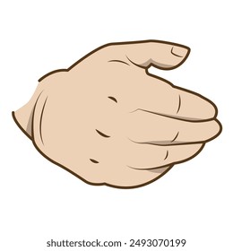 Icono de mano de bebé lindo plano de Vector aislado sobre fondo blanco.

