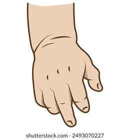 vector flat cute baby hand icon isolated on white background.
