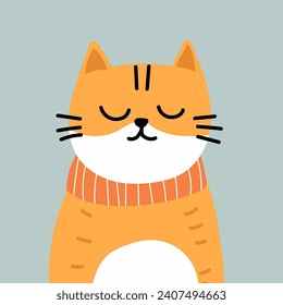 vector flat cute cat illustration