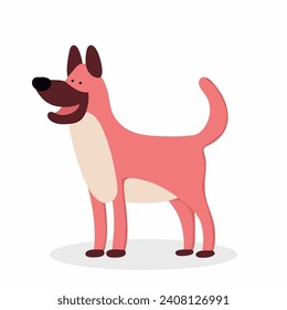 vector flat cute dog illustration with white background
