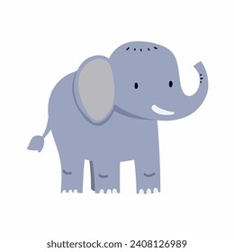 vector flat cute elephant illustration with white background
