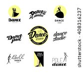 Vector flat dance studio logo. Dancing people icon. Human portrait. Stamp. Human figure. Dancing lady. Ballet, pole dance. Ball room dancing school insignia. Modern street dance.