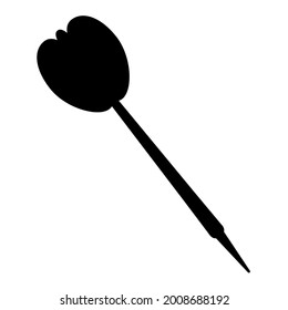 Vector flat dart silhouette isolated on white background
