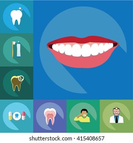 Vector - Flat dental design with shadow icons virgin
