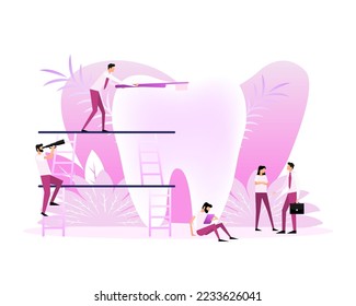 Vector flat dentist doctor illustration. Isometric vector illustration. Cartoon vector illustration