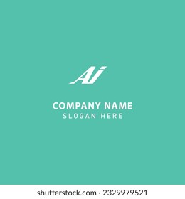 logotipo inicial de la letra de ai de diseño plano vectorial