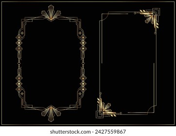 vector flat design art deco frame