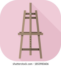 Vector Flat Design Artist Easel. Vector illustration
