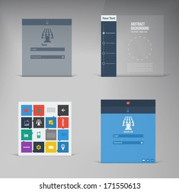 Vector flat design. background and color brochure