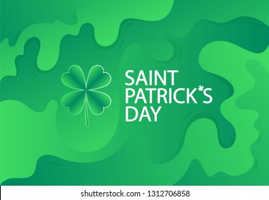 VEctor flat design banner for St. Patrick's Day, background illustration with text and symbol