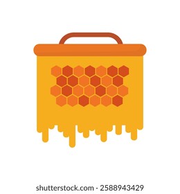 vector flat design of beehive still intact in the hive	