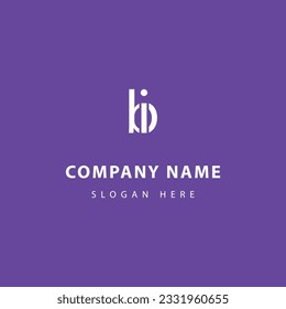 vector flat design bi letter initial logo