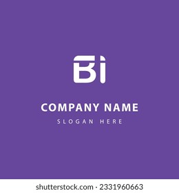 vector flat design bi letter initial logo