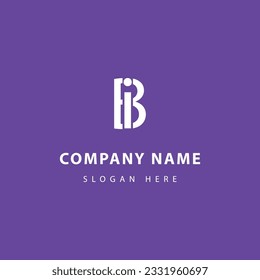 vector flat design bi letter initial logo