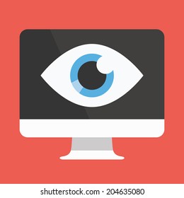 Vector Flat Design Big Brother Concept Icon