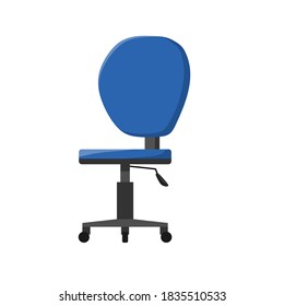 Vector flat design blue and black seat chair comfortable furniture apartment interior illustration isolated on white background