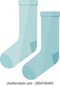 Vector Flat Design Blue Socks. Vector illustration