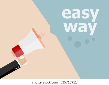 vector flat design business illustration concept. easy way. Digital marketing business man holding megaphone for website and promotion banners. 