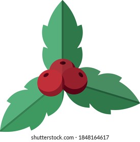 Vector flat design Christmas Holly Berry. Vector illustration