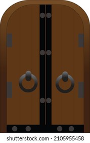 vector flat design clasical brown door game asset 